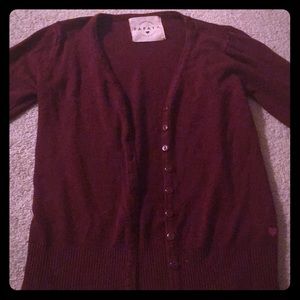 Papaya Burgundy Cardigan